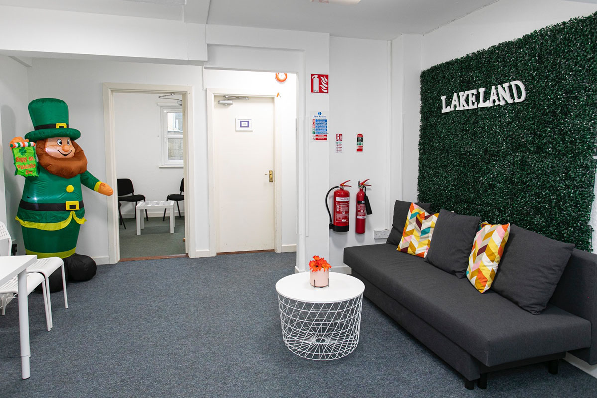 Reception and student lounge in Lakeland Language Centre Mullingar